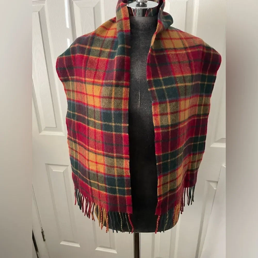 James Pringle Weavers Plaid Wool Scarf